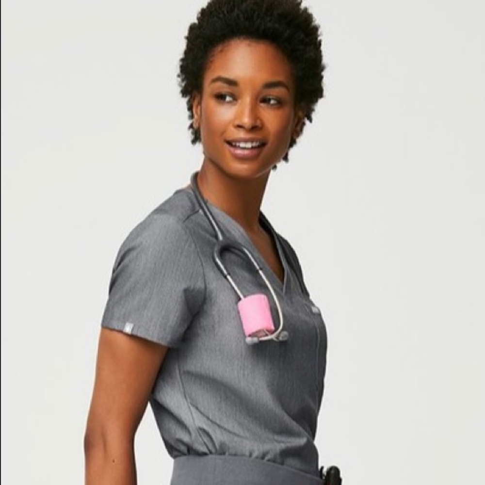 Figs XXS Catarina top Graphite- NWT